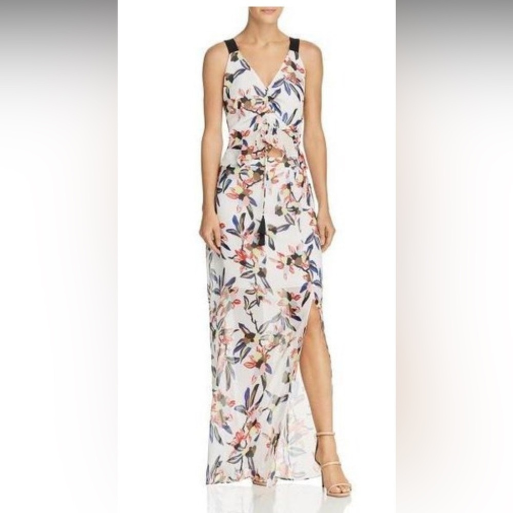 Sam Edelman White Floral Maxi Dress with Black Straps
